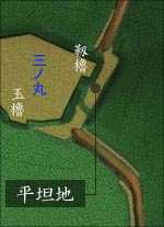 村上城・靱櫓付近の地形略図