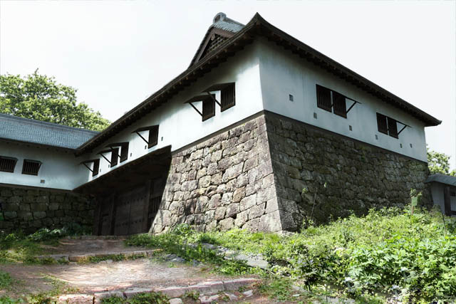 村上城・御鐘門の復元3DCG合成写真