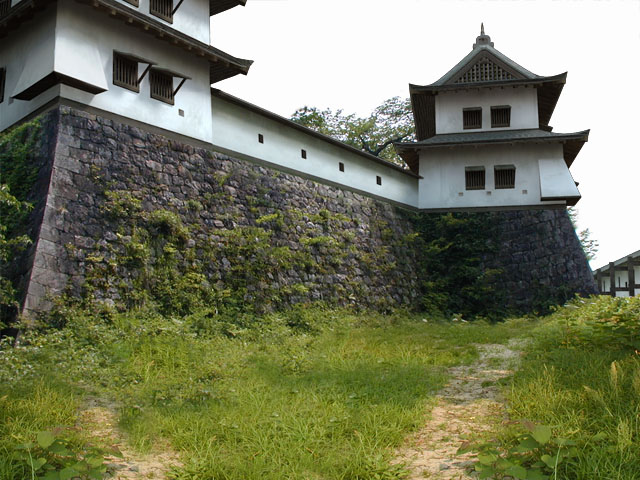 村上城・本丸隅櫓の復元3DCG合成写真