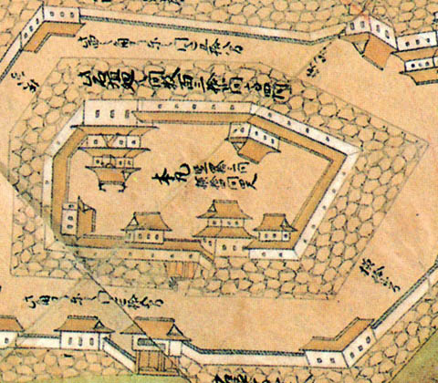 正保の城絵図に描かれた村上城・本丸
